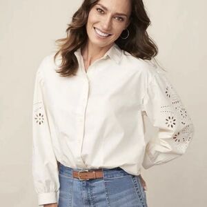 SALE!! Good Hart Matilda Jane Cream Under Canvas Blouse NWT Size Large